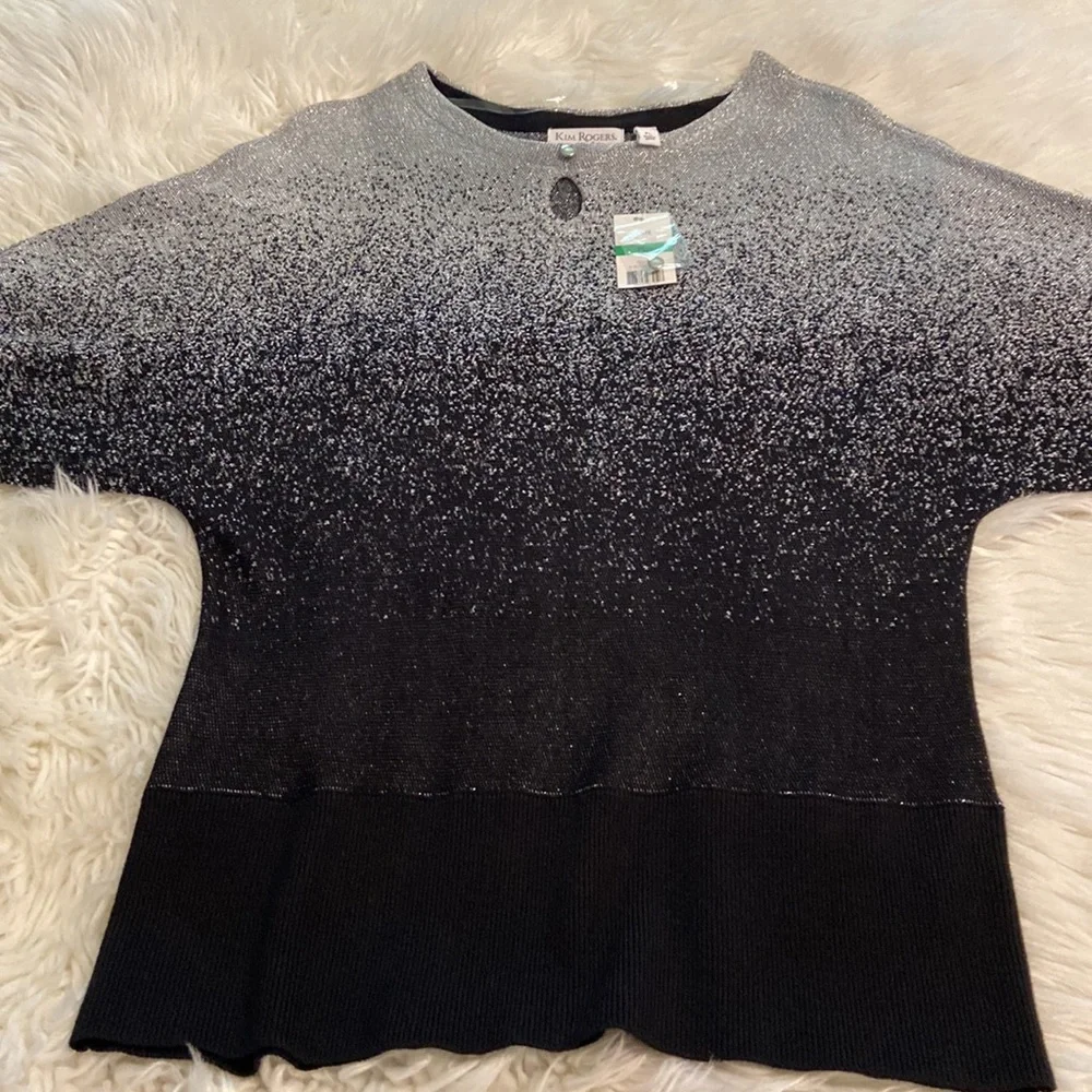 Beautiful Kim Rogers Shirt size PL brand new with tags color silver and black - Picture 7 of 12